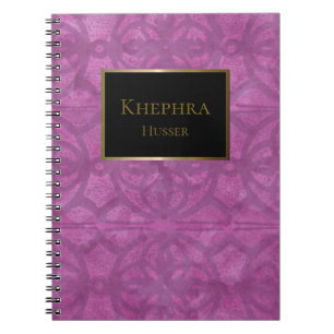 Caderno Espiral Orquídea Profunda Preta e Dourada