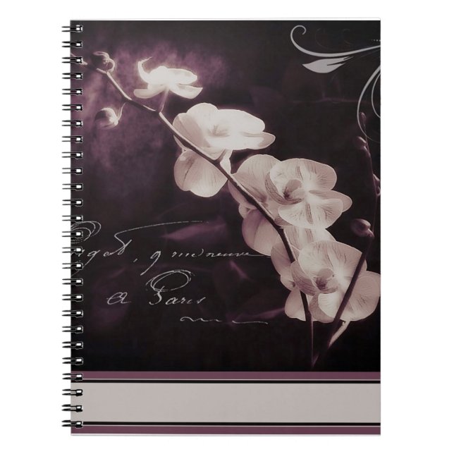 Caderno Espiral Orquídea roxa escura (Frente)