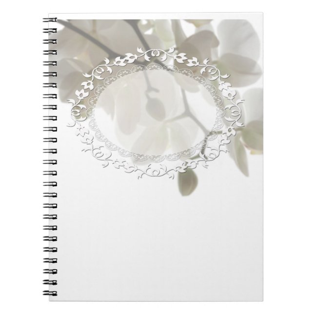 Caderno Espiral Orquídeas brancas (Frente)