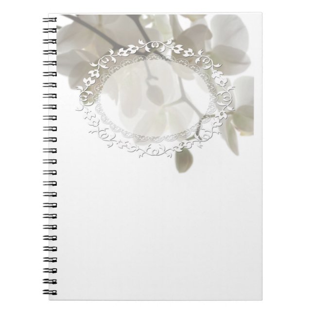 Caderno Espiral Orquídeas brancas e bonitas (Frente)