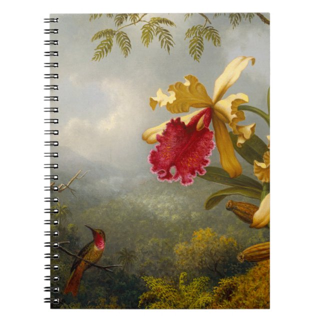 Caderno Espiral Orquídeas e Hummingbird (Frente)