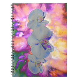 Caderno Espiral Orquídeas florais tropicais abstrato