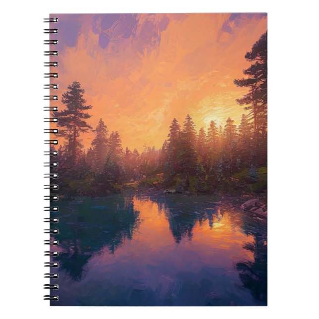 Caderno Espiral Ortografia de um Sunset Laranja (Frente)