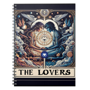 Caderno Espiral OS AMANTES Tarot Celestial Homem e Mulher Almas Gê