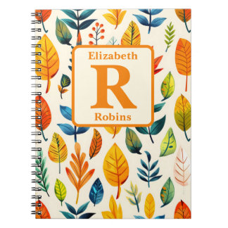 Caderno Espiral Os autômatos coloridos deixam monograma personaliz