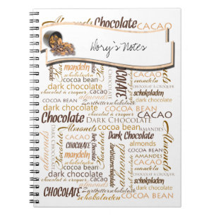 Caderno Espiral Os bocados e as amêndoas do chocolate fecham-se