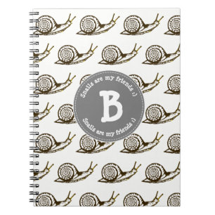 Caderno Espiral Os caracóis são meu monograma dos amigos
