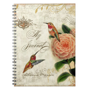 Caderno Espiral Os colibris botânicos personalizaram o Diário