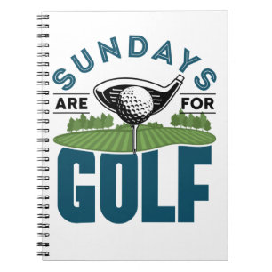 Caderno Espiral Os domingos são para fãs de golfe e golfe