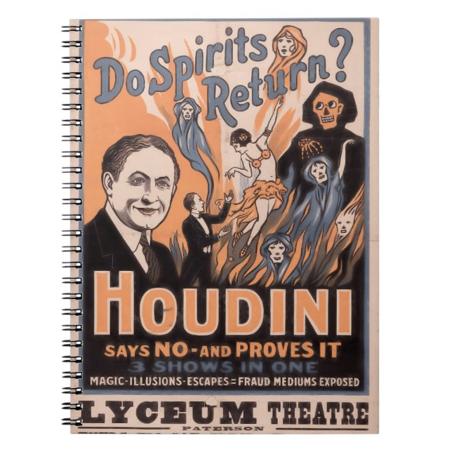 Caderno Espiral Os espíritos voltam? Houdini diz não (Frente)