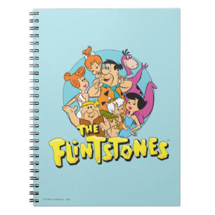 Caderno Espiral Os Flintstones e o gráfico da família dos Rubble
