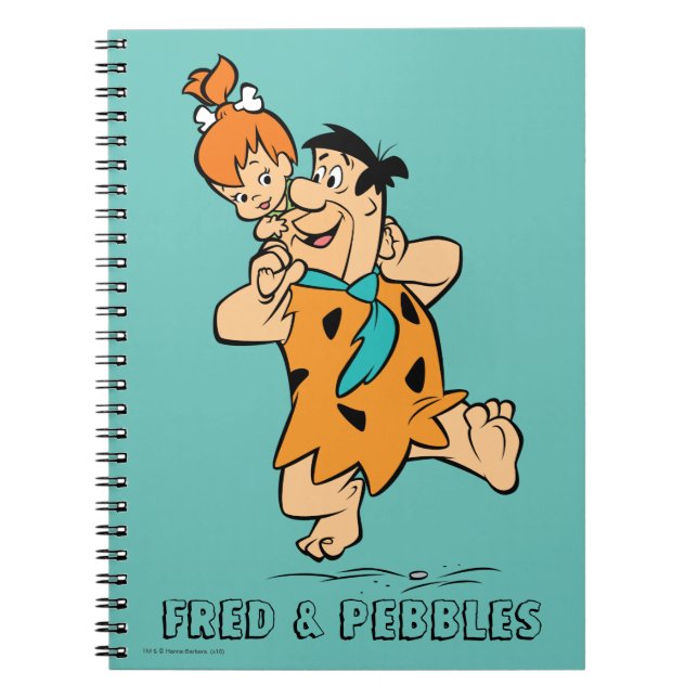 Caderno Espiral Os Flintstones | Fred & Pebbles Flintstone (Frente)