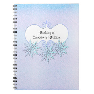 Caderno Espiral Os flocos de neve do inverno que Wedding o