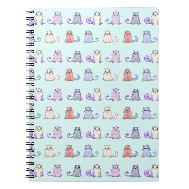 Caderno Espiral Os gatos brancos são padrões de criptografia 1 (Frente)