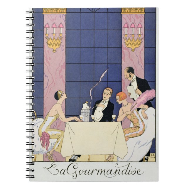 Caderno Espiral Os Gourmands, 1920-30 (impressão do pochoir) (Frente)