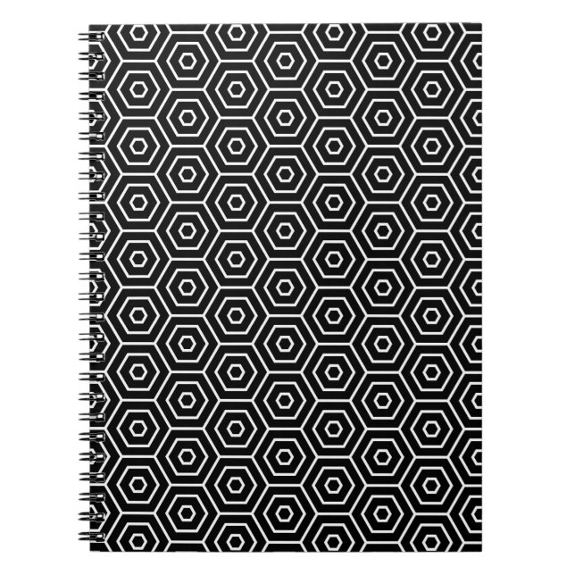 Caderno Espiral Os hexágonos texture o teste padrão geométrico (Frente)