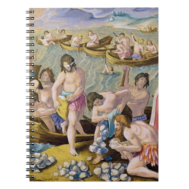 Caderno Espiral Os indianos que mergulham para pérolas, chapeiam (Frente)