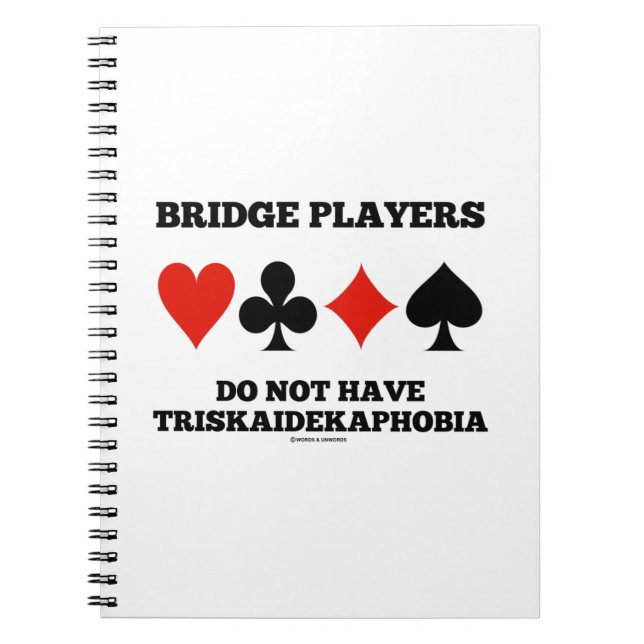 Caderno Espiral Os Jogadores De Ponte Não Têm Triskaidekaphobia  (Frente)