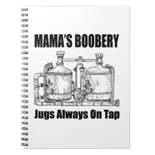 Caderno Espiral Os Jugs de Boobery da mamãe sempre tocando