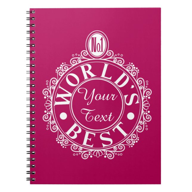 Caderno Espiral Os Mundos Personalizados No.1 Melhor. . (Seu Texto (Frente)