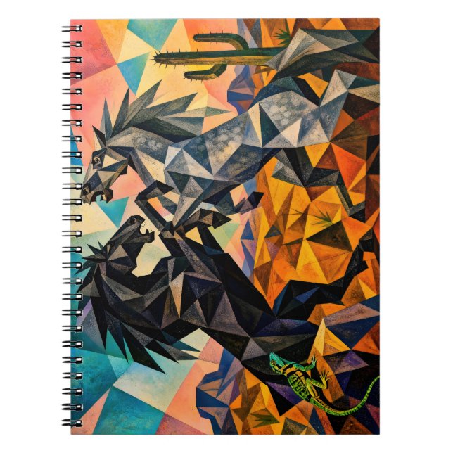 Caderno Espiral Os Observadores – O Lagarto e O Cacto (Frente)