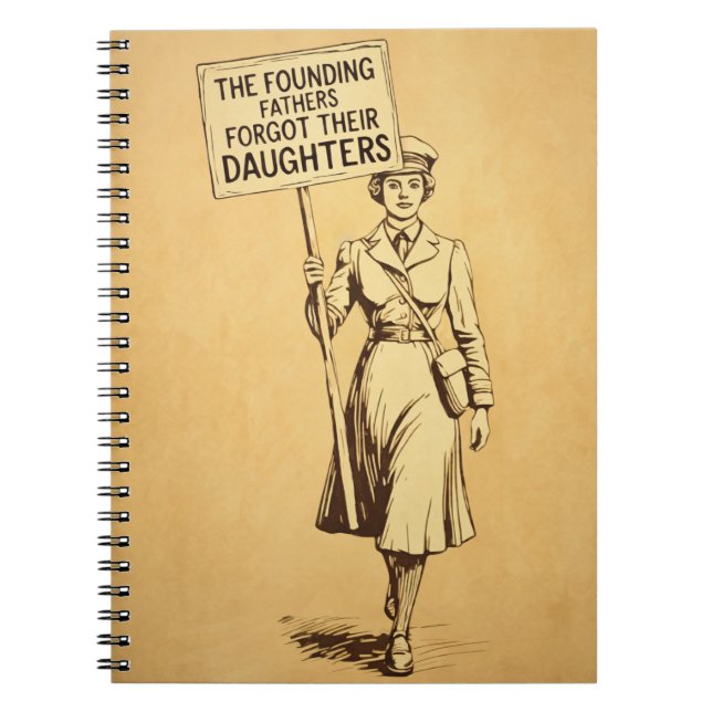 Caderno Espiral Os Pais Fundadores Suffragette Protest Art (Frente)