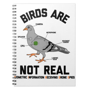 Caderno Espiral Os Pássaros Não São Verdadeiramente Spy Pigeon Dro