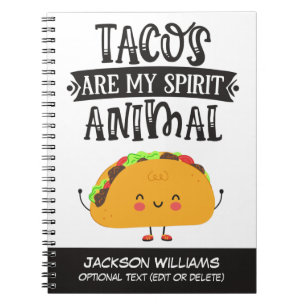 Caderno Espiral Os tacos divertidos são o meu animal humorístico