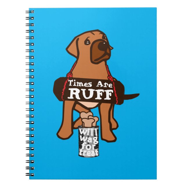 Caderno Espiral Os tempos são marrom-rufo Cachorro Ridgeback (Frente)