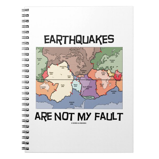 Caderno Espiral Os Terremotos Não São Minha Culpa (Plate Tectonics (Frente)