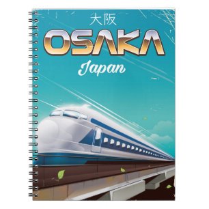 Caderno Espiral Osaka Japan Train Viagens vintage