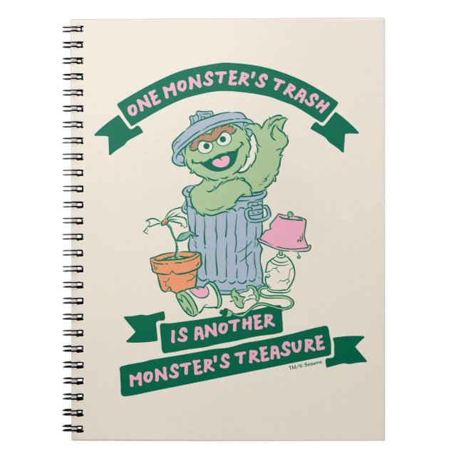 Caderno Espiral Oscar, o Grouch | Monster Treasure Graphic (Frente)