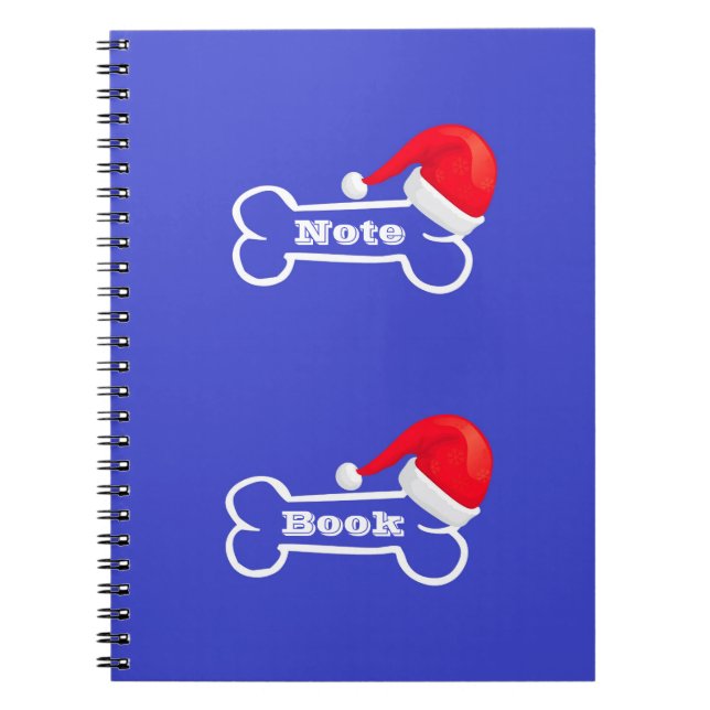Caderno Espiral Osso do Notebook Blue Santa Hat (Frente)