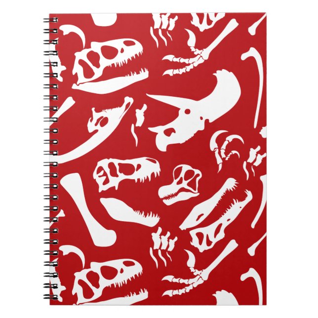 Caderno Espiral Ossos do Dinossauro (Vermelho) (Frente)