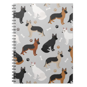 Caderno Espiral Ossos do german shepherd e patas