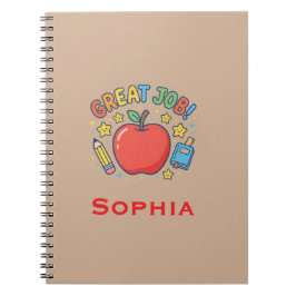 Caderno Espiral Ótimo Trabalho! Adesivo de Recompensa de Sala de A