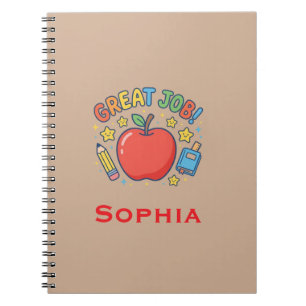 Caderno Espiral Ótimo Trabalho! Adesivo de Recompensa de Sala de A