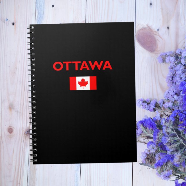 Caderno Espiral Ottawa Canadá Flag Dark Color (Criador carregado)