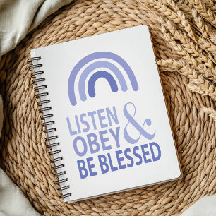Caderno Espiral Ouça, Obedeça e Seja Abençoado