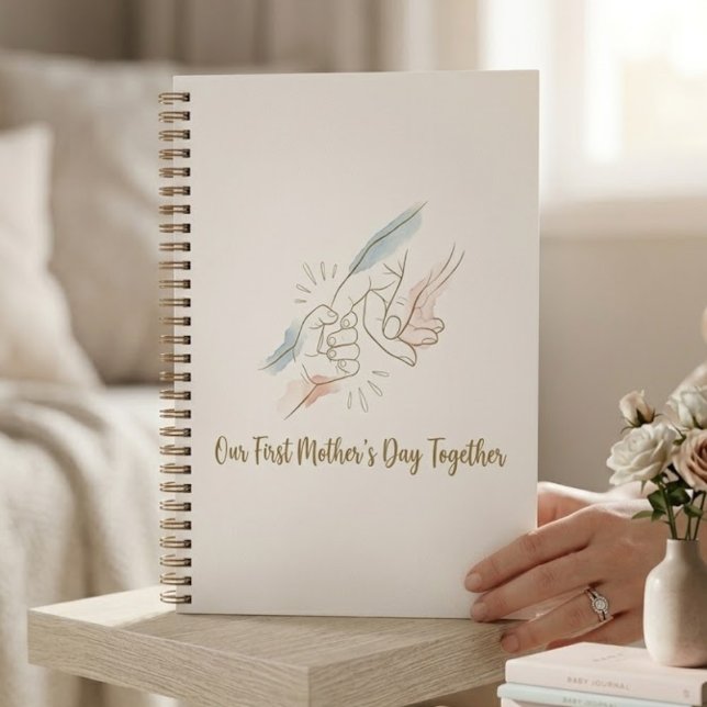 Caderno Espiral Our First Mother's Day Together Notebook - Minimal (Criador carregado)