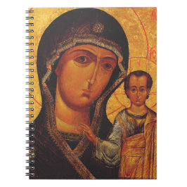 Caderno Espiral Our Lady of Kazan Orthodox Icon