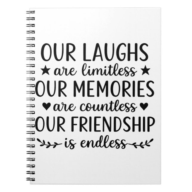 Caderno Espiral Our Laughs Are Limitless Friendship Quote  (Frente)