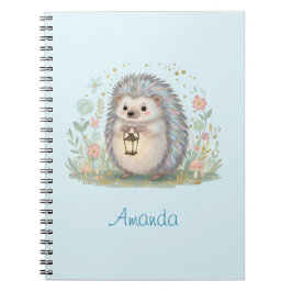 Caderno Espiral ouriço fofo com lanterna