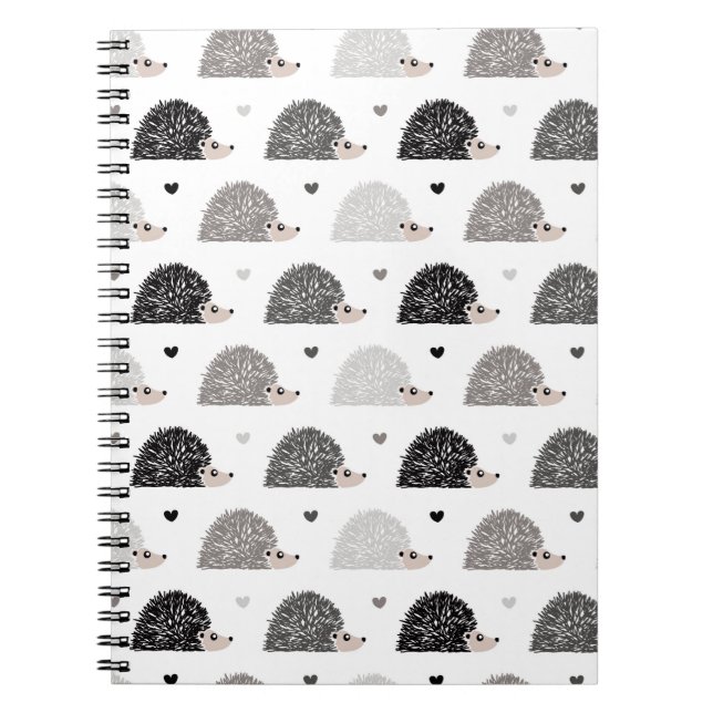 Caderno Espiral Ouriços e corações (Frente)