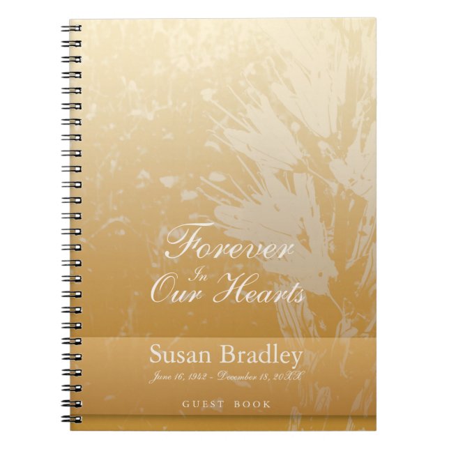 Caderno Espiral Ouro Asphodel Funeral Memorial Guest (Frente)