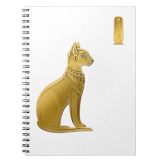 Caderno Espiral Ouro Bastet - Deusa de Proteção do Gato Egípcio