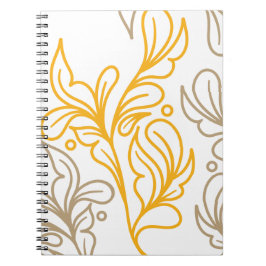 Caderno Espiral Ouro Boho Leaf Design