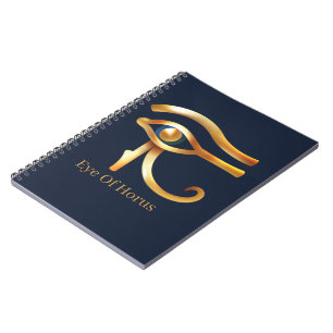 Caderno Espiral Ouro Chic Eye Of Horus , hieróglifos Egípcios