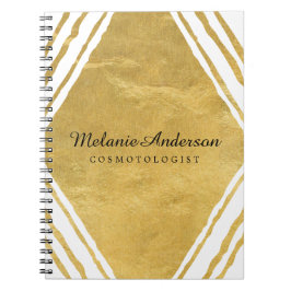 Caderno Espiral Ouro customizável e livro de nota branco