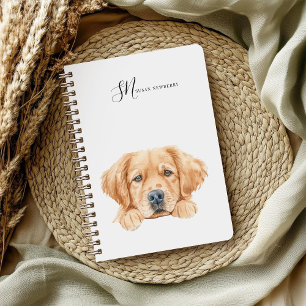 Caderno Espiral Ouro de pico de aquarela branca personalizado